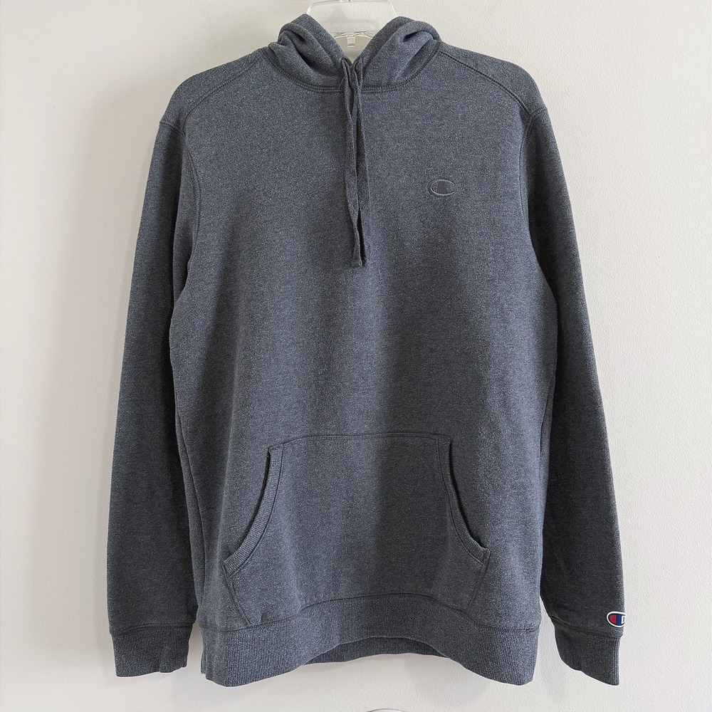 Champion Mens Small Charcoal Gray Heather Pullover Hoodie Fleece Sweatshirt